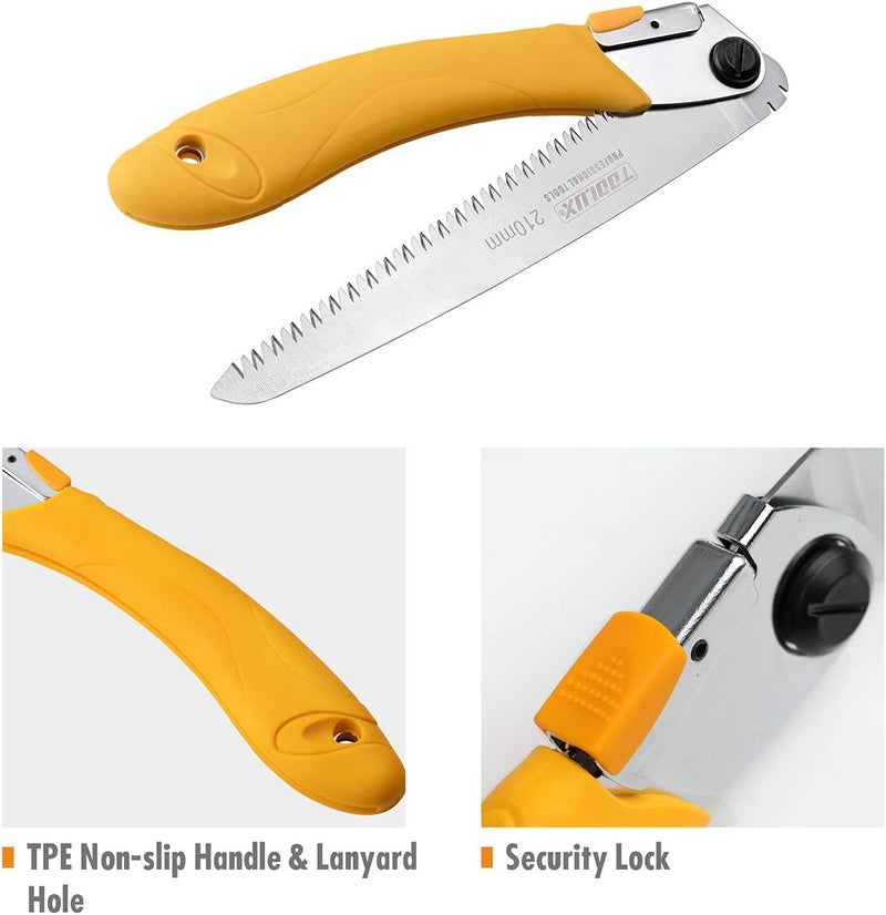 Toolux 8 Inch Folding Saw, SK5 Steel Pruning Hand Saw, Camping Saw for Smooth Cutting, Camping, Gardening, Tree Pruning, Wood Cutting, Compact Design with Non-Slip Ergonomic Handle for Outdoor Use - Image 5